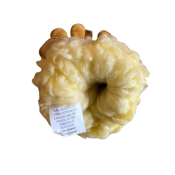 Mens Yellow Leather Gloves Lined Made In Canada M - Picture 6 of 7